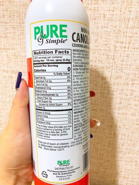 Dầu ăn kiêng dạng xịt Pure&Simple dầu hoa cải.