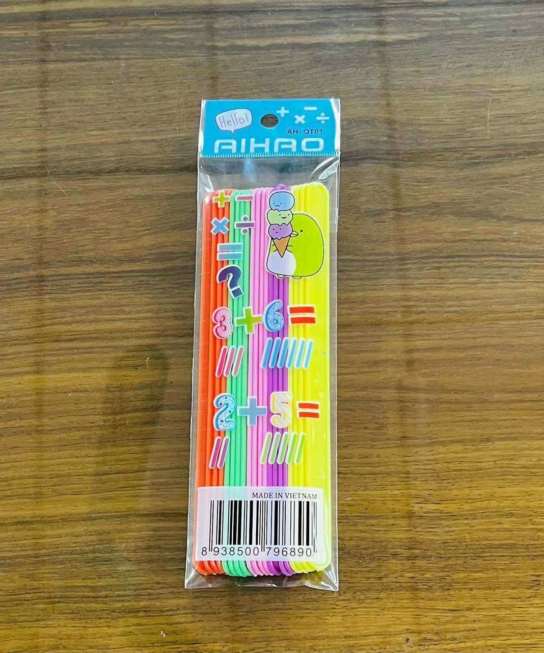 Bộ 20 que tính tập đếm số bằng nhựa nhiều màu sắc cho bé