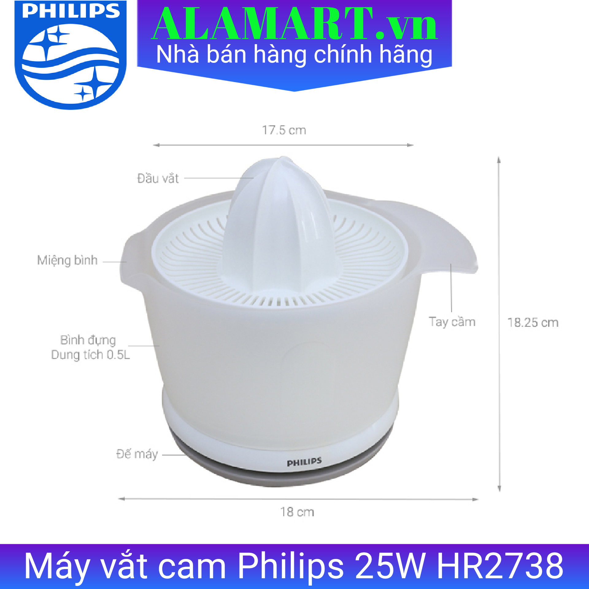 MÁY VẮT CAM PHILIPS HR-2738
