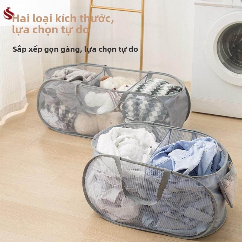 FEIZHUXIANSEN | Foldable Tri-Partition Laundry Basket - Thương hiệu FEIZHUXIANSEN Giá 151,000 Đồng*Miễn phí vận chuyển