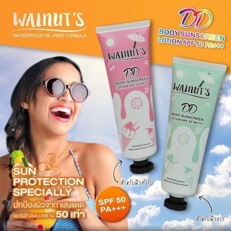 01 tuýp kem chống nắng dưỡng trắng toàn thân walnut's spf 50+++ thái lan