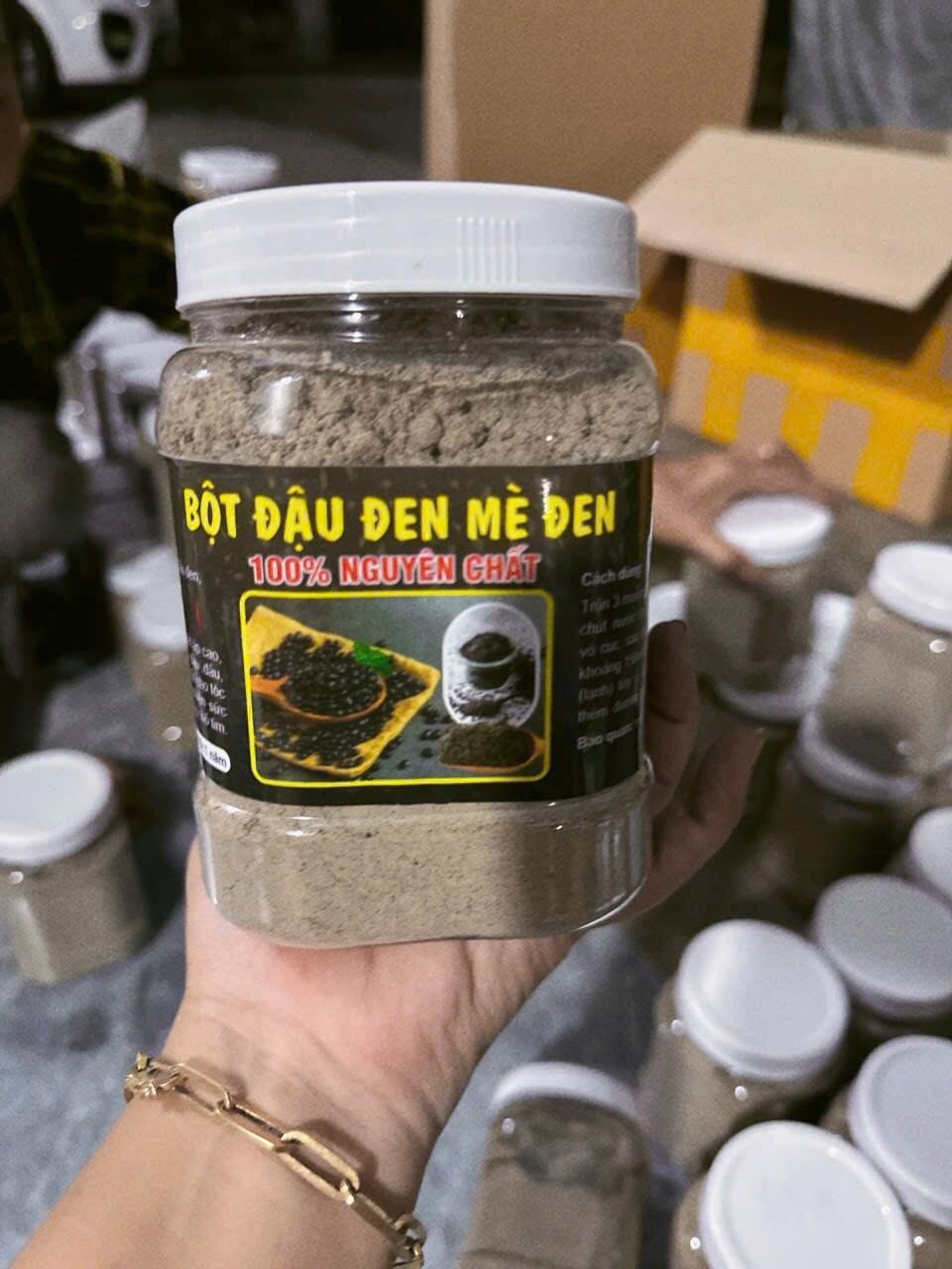 Bột đậu đen mè đen 100% nguyên chất