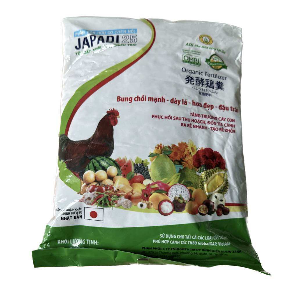 Gói 5 ký phân gà hữu cơ vi sinh thế hệ mới japadi nhật bản, phân hữu cơ