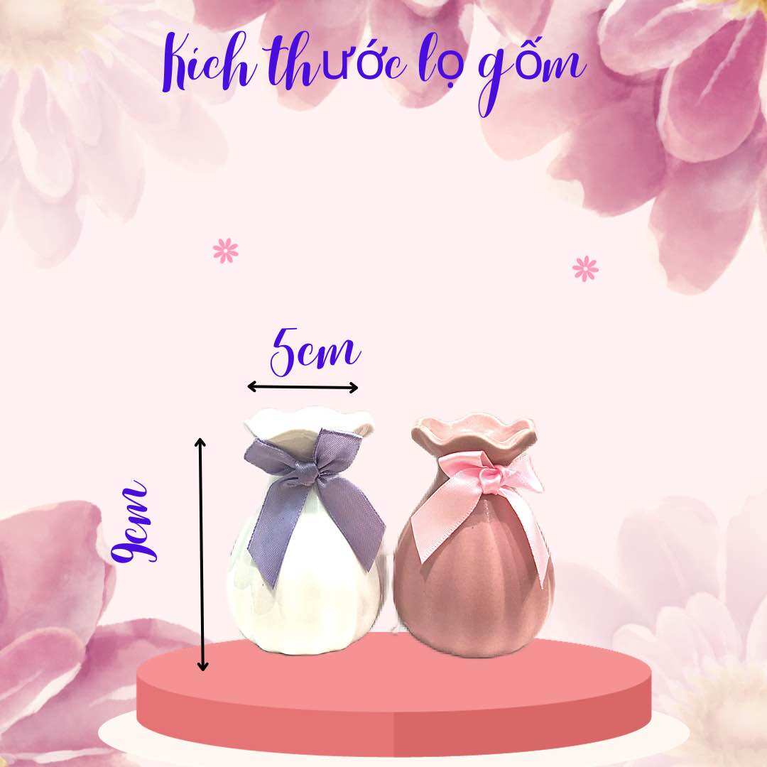 Tinh dầu thơm phòng lọ gốm hoa khô thiết kế