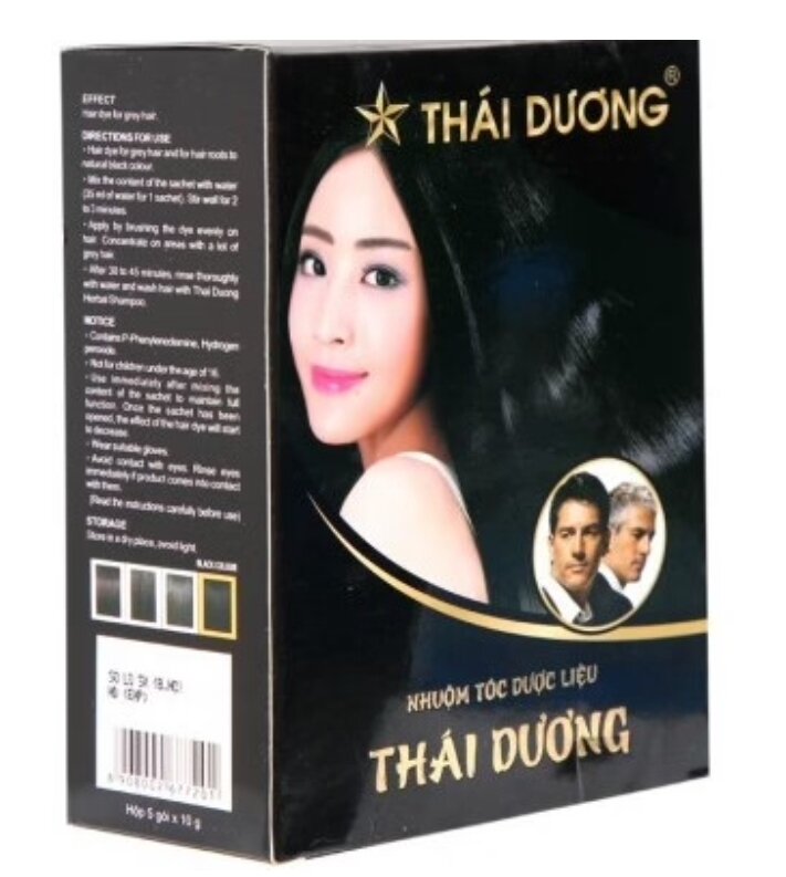 Nhuộm tóc dược liệu Thái Dương cho mái tóc đen bóng tự nhiên