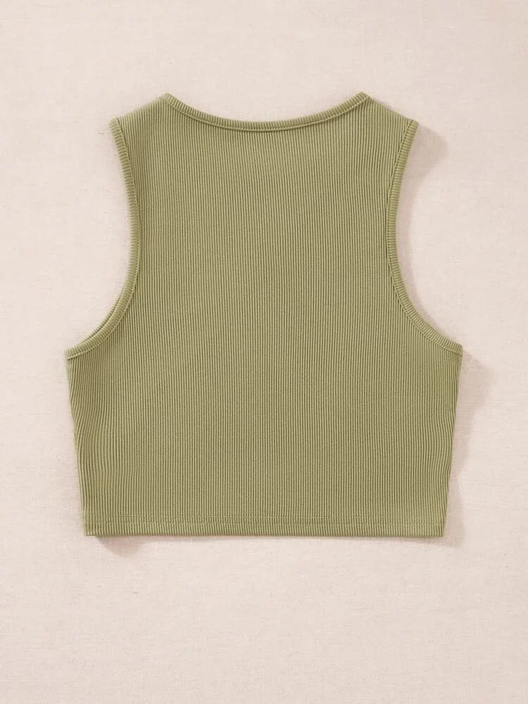 Áo croptop phối hai màu đan chéo ( xanh cốm + sữa )