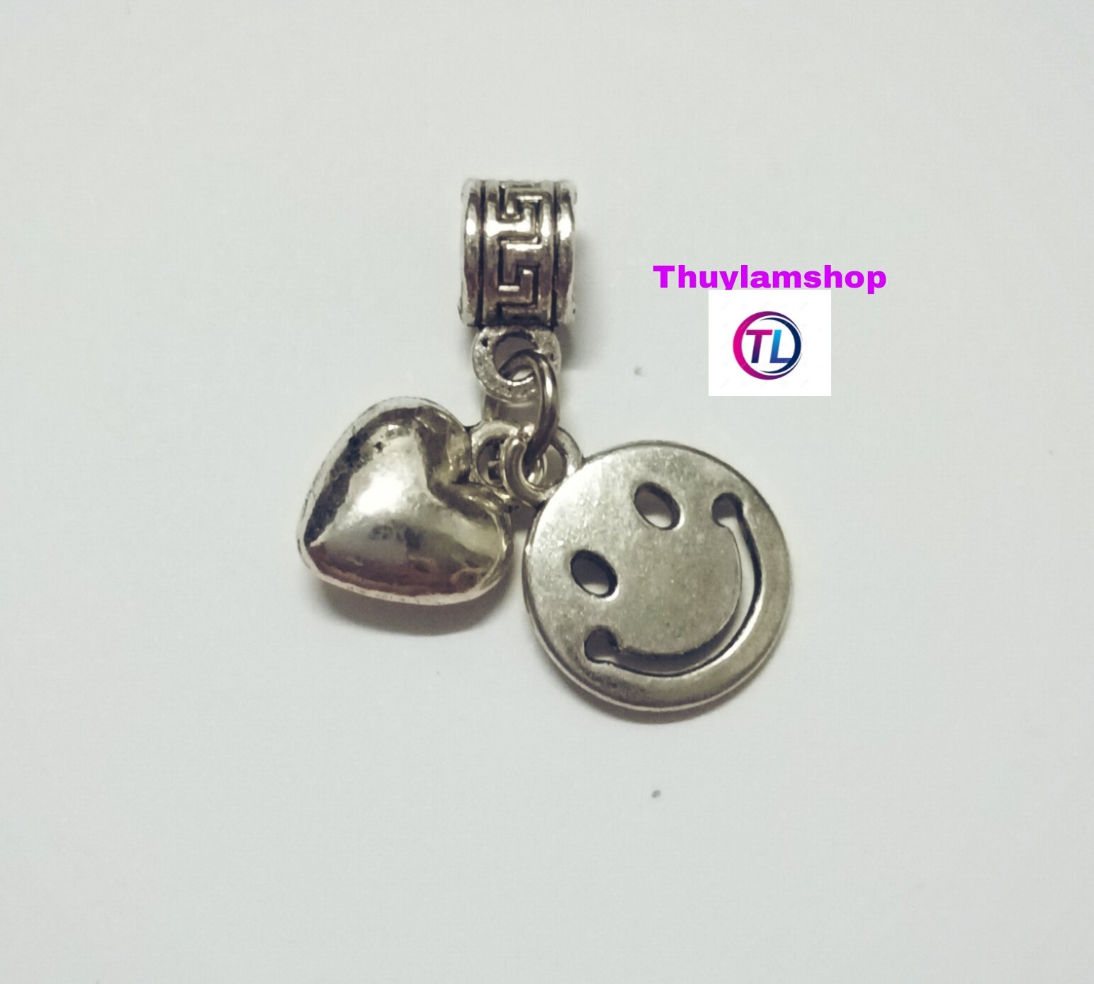 Charm Mở Cửa Trái Tim bạc thái ống lùa chặn vòng