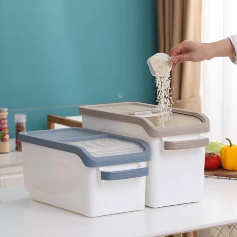 Thùng gạo thông minh thùng gạo nắp trượt 15kg