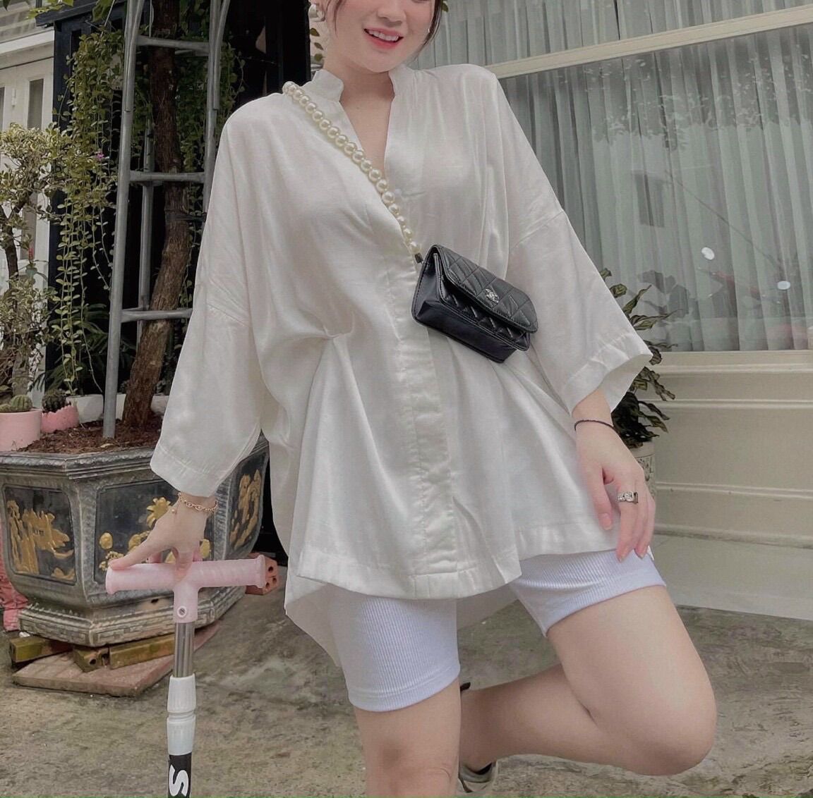 Set bộ áo sơ mi quần đùi ngố siêu đẹp