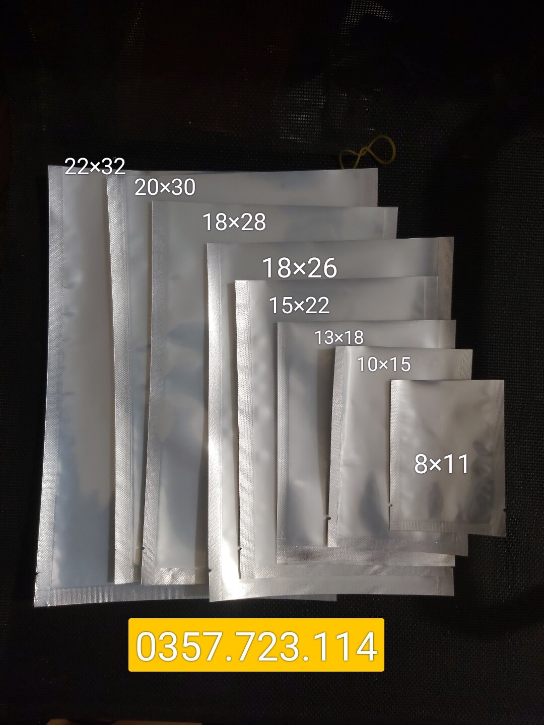100g Túi 3 biên mặt trong mặt bạc đáy liền không nắp