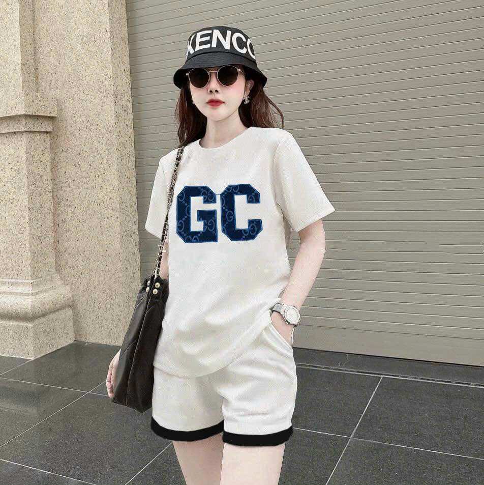 SÉT SHORT COTTON THÊU LOGO SIÊU HOT