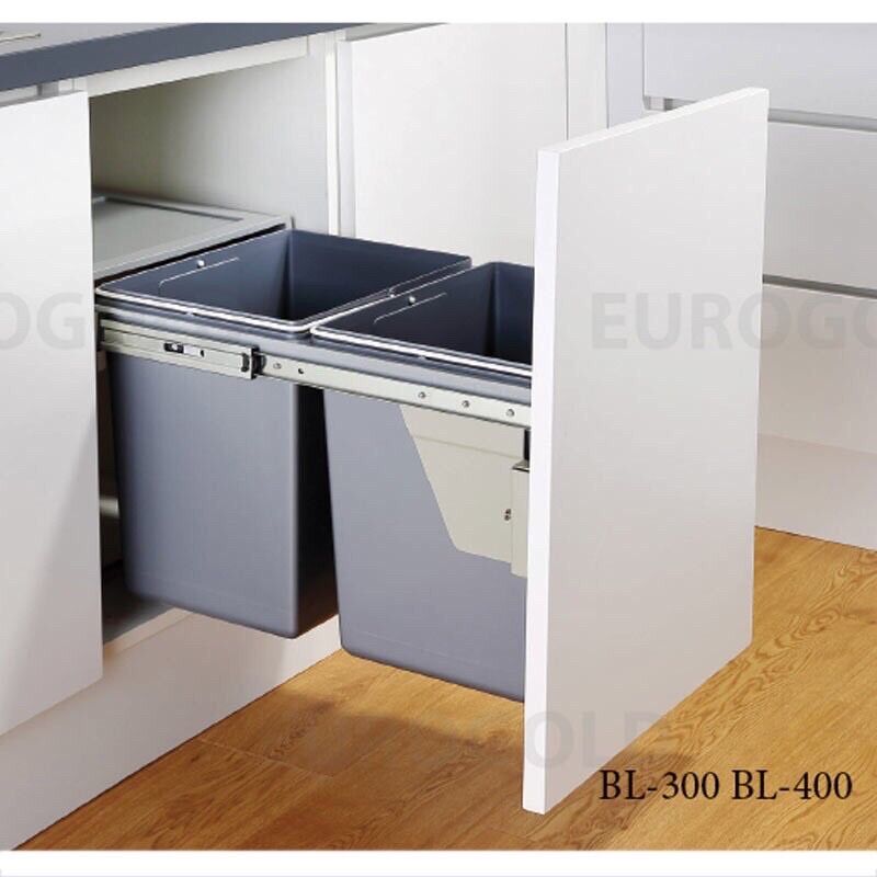 Thùng rác đôi âm tủ gắn cánh tủ bếp eurogold bl300/bl400