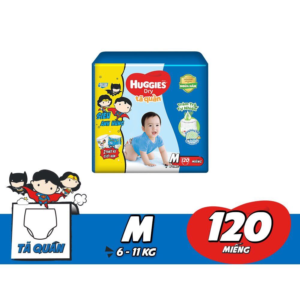 HUGGIES TẢ QUẦN SIZE M 120 MIẾNG