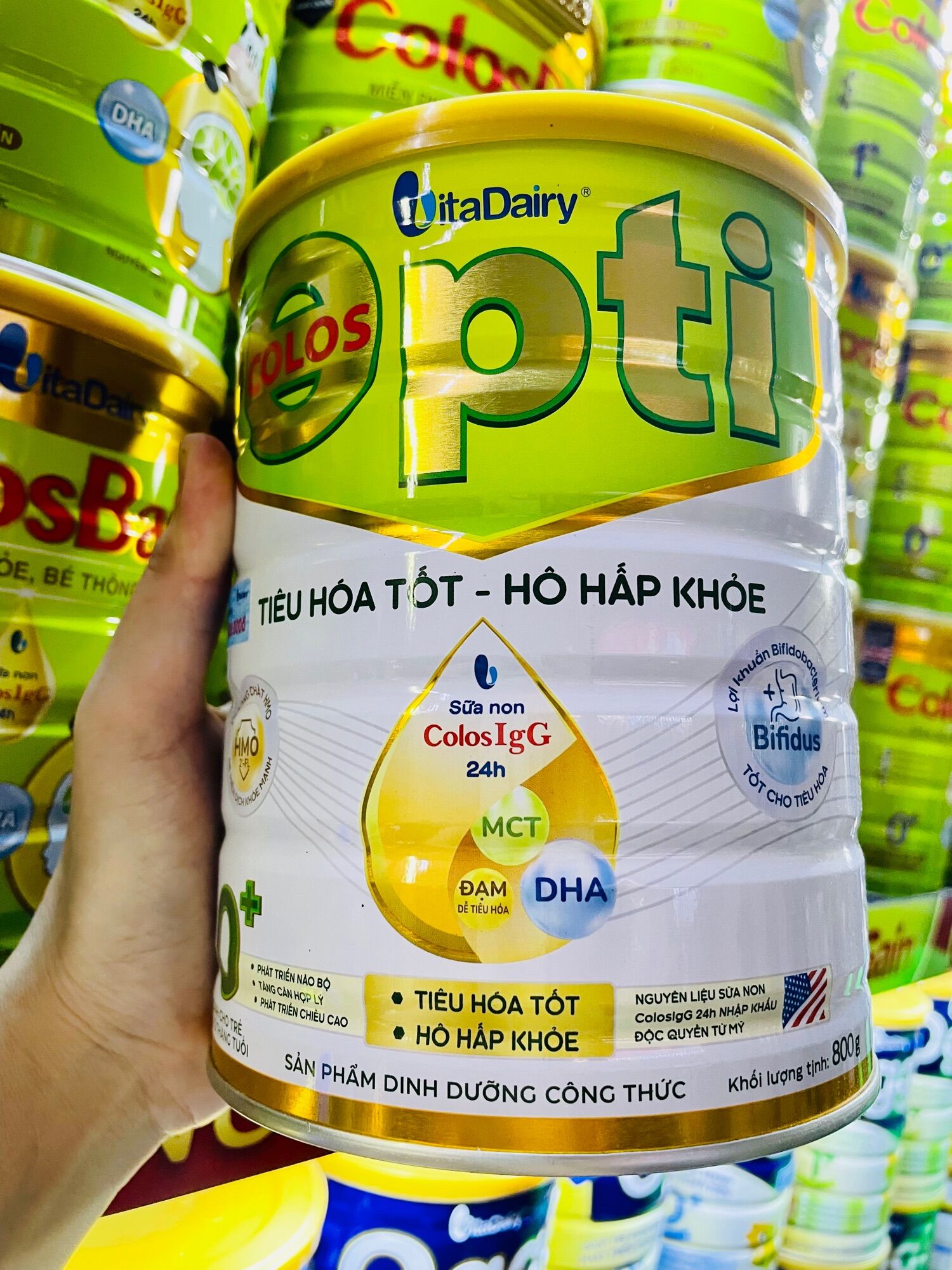 [Conbo 6 Lon] Sữa bột Colos Opti 0+ (800g)