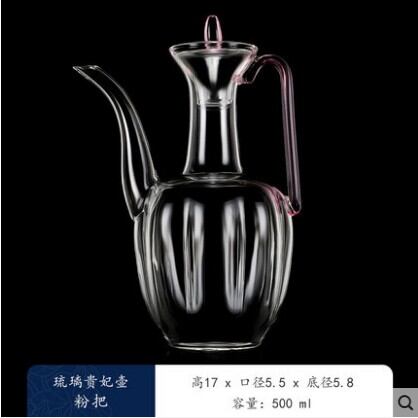 Ấm cầm tay giả tống, ấm quý phi, ấm pha trà bằng silic borosilicate dày điểm trà thủy tinh, ấm trà nổi tiếng trên mạng hoàn toàn thủ công