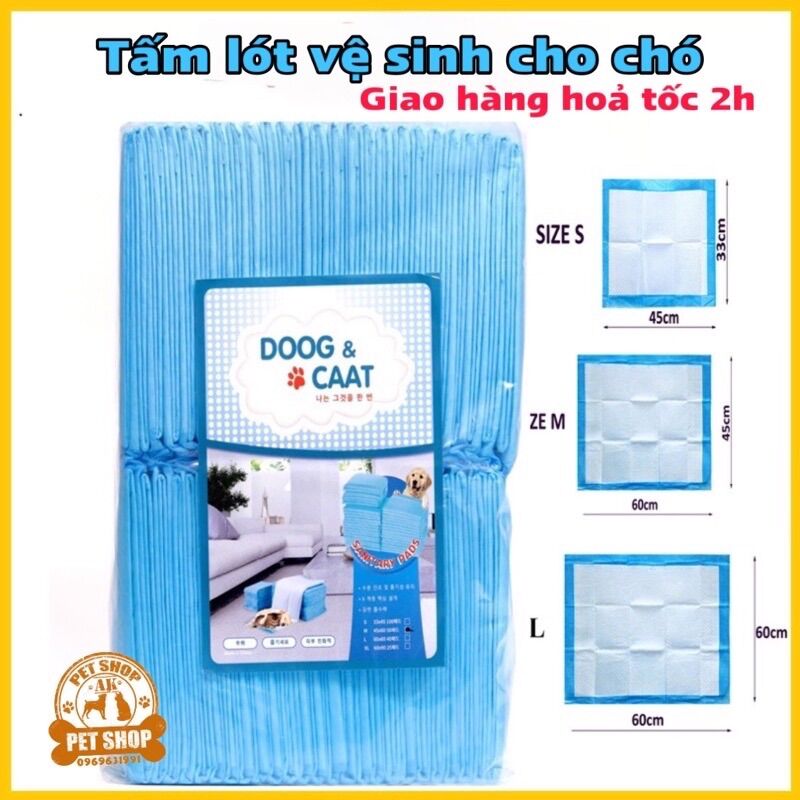   GIAO HÀNG HỎA TỐC  - Tã lót cho chó mèo đi vệ sinh vào khay chuồng bằng giấy siêu thấm hút 50 100 tấm miếng Dog and cat 