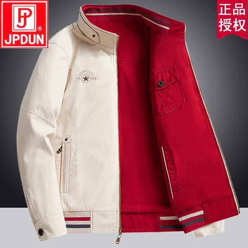 Double-Sided Wear Casual Loose Men's Jacket Spring Autumn New Style Stand Collar Business Gentleman Red Dad Clothes Giá  1,619,000 Đồng*Miễn phí vận chuyển