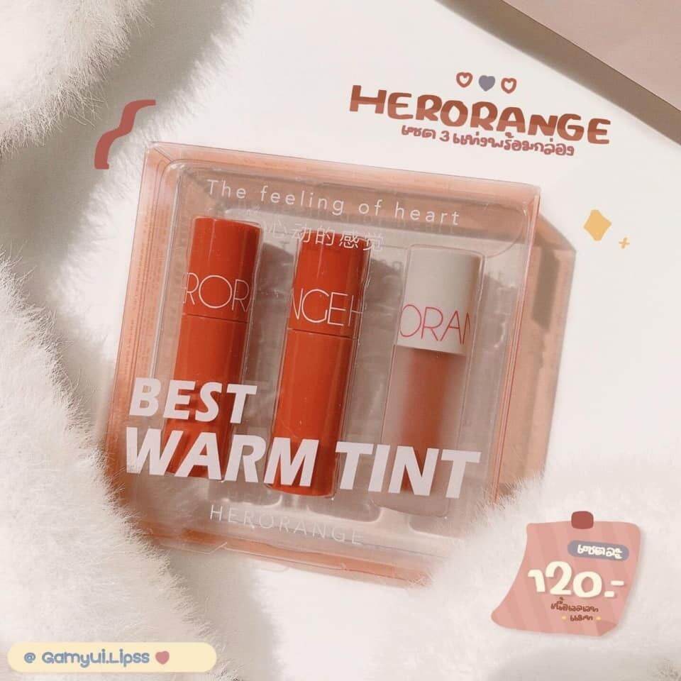 [Hcm]Set 3 Cây Son Kem Lì Heorange Best Cool & Warm Tint Nội Địa Trung