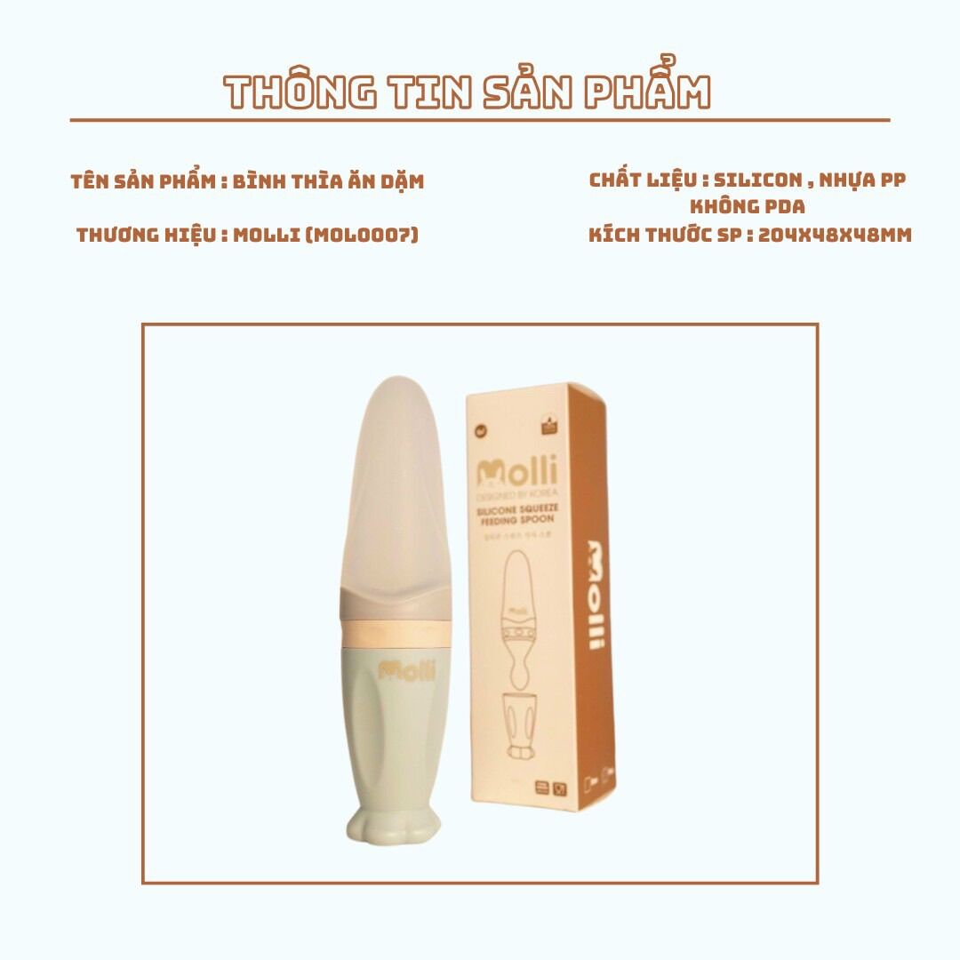 Bình thìa ăn dặm MOLLI - Bình thìa silicon cho bé