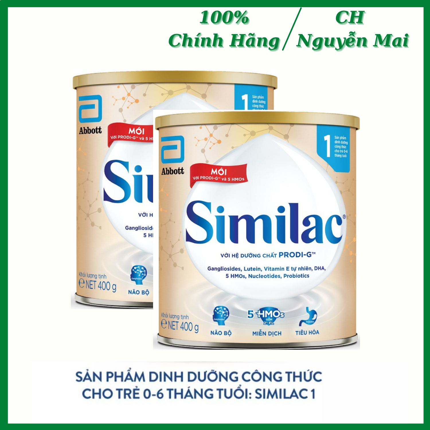 Combo 2 lon sữa bột similac 1 400g - mẫu mới 5g