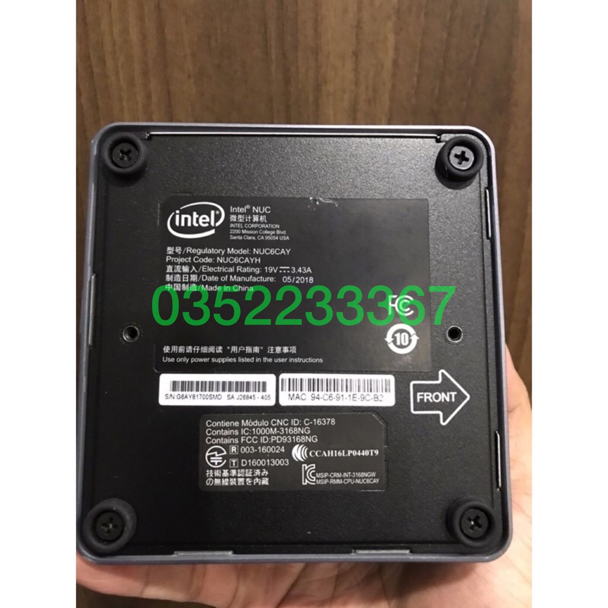Intel NUC J3455, Ram 4G, SSD 120G, xem phim 4K
