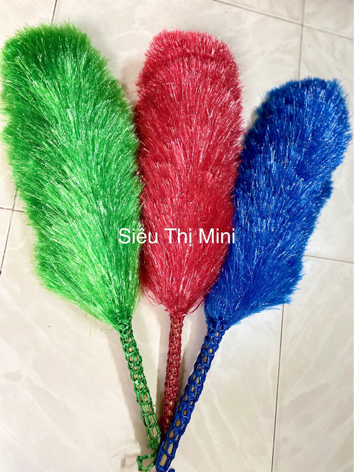 Chổi Cước Nilông Quét Bụi 1 Màu Đồng Dài 60cm - Loại Tốt, Cán Cước Móc Chắc Chắn