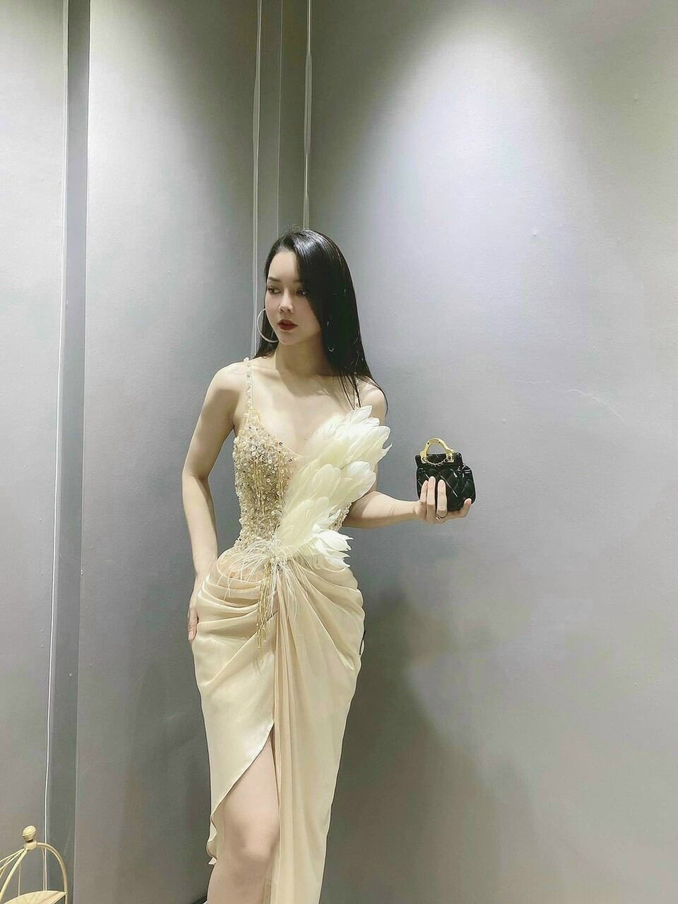 ĐẦM BODY DẠ HỘI  PHỐI LÔNG CAO CẤP