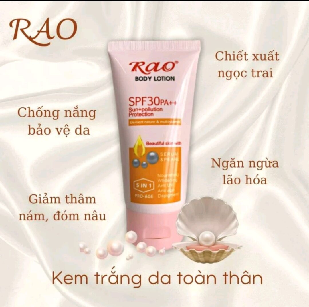 kem dưỡng trắng da toàn thân Rao