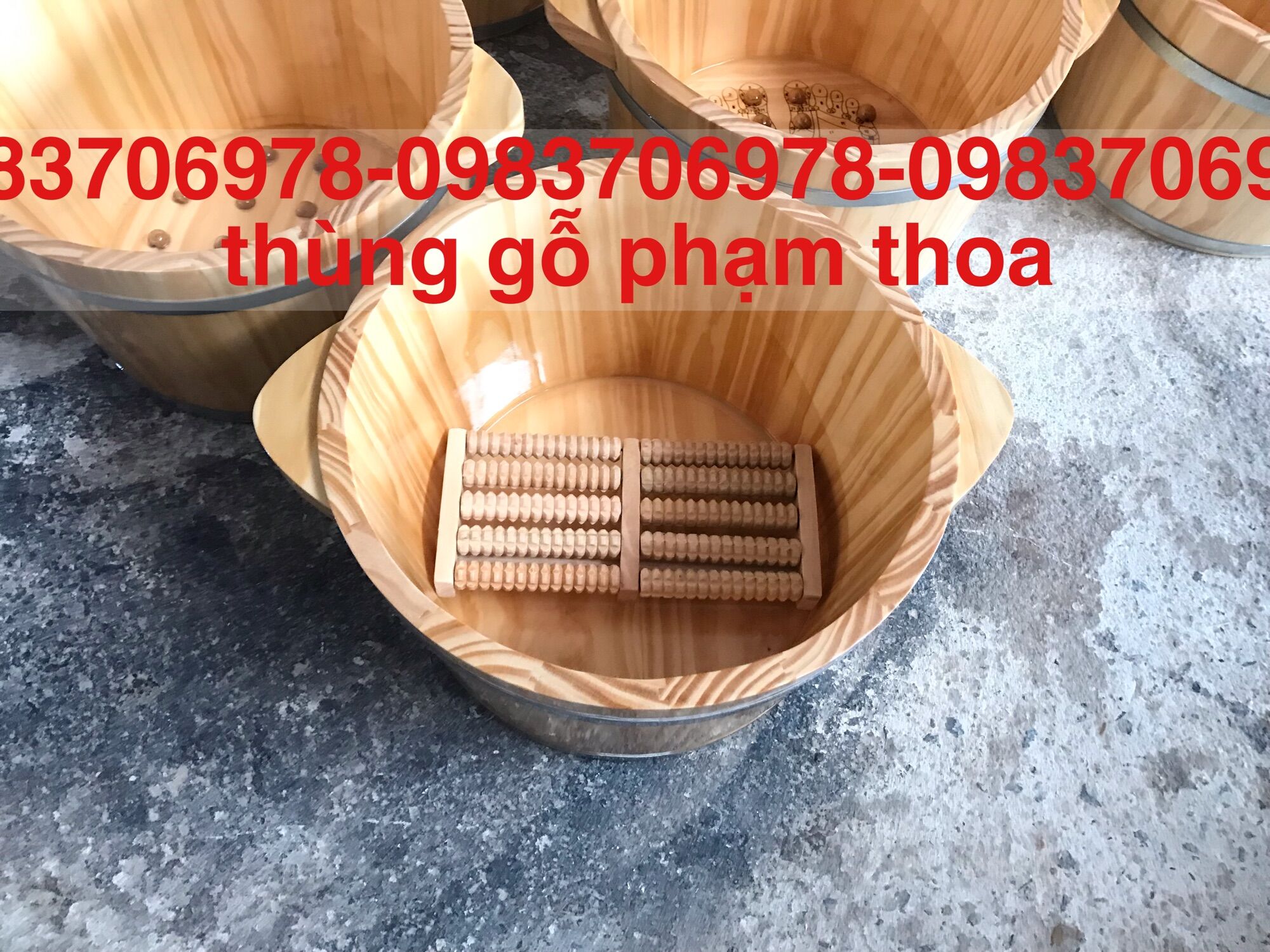 Chậu gỗ ngâm chân bàn lăn masager(gỗ nhập loại 1)