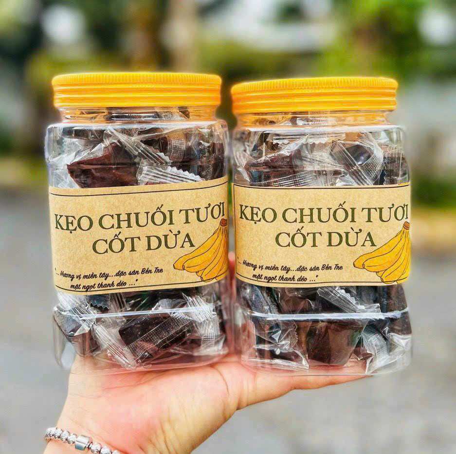 Hủ 500gr Kẹo chuối tươi cốt dừa