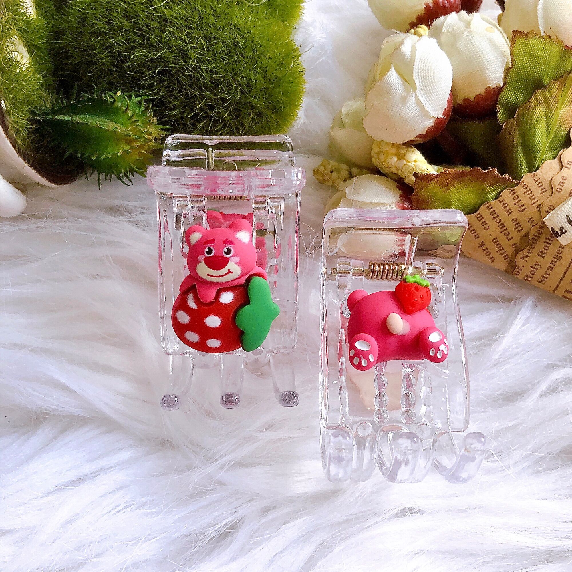 Kẹp tóc càng cua 5 răng Gấu dâu Lotso