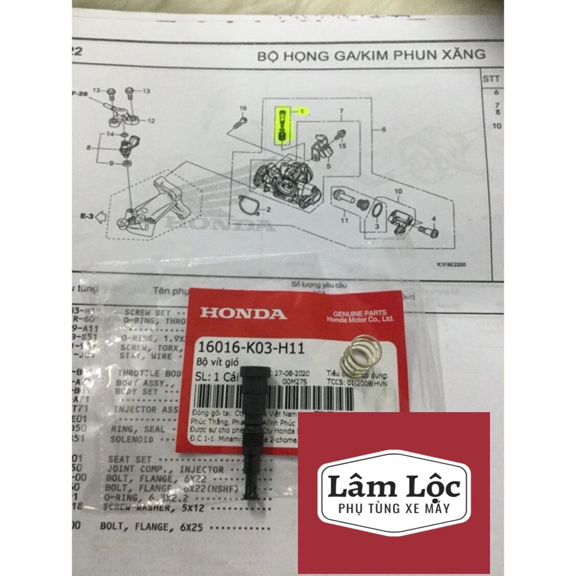 Vít ốc chỉnh ga vario click honda