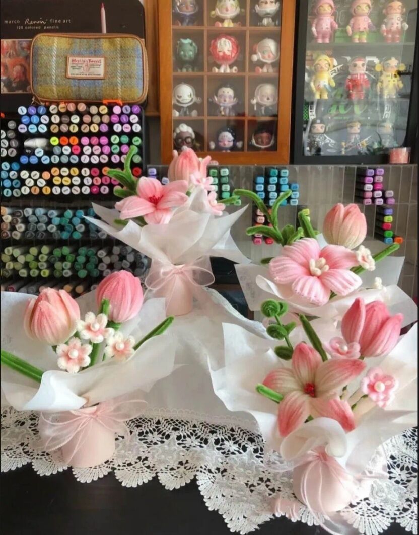 Chậu hoa kẽm nhung làm sẵn