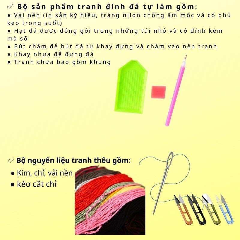 Tranh đính đá CHA MẸ LV171/ 55x83cm / Chưa đính đá