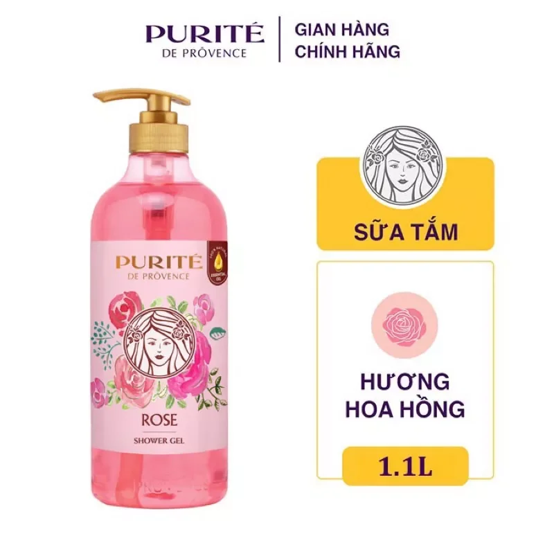 Sữa tắm Purite Hoa Hồng,Anh Đào 1.1L/850ml