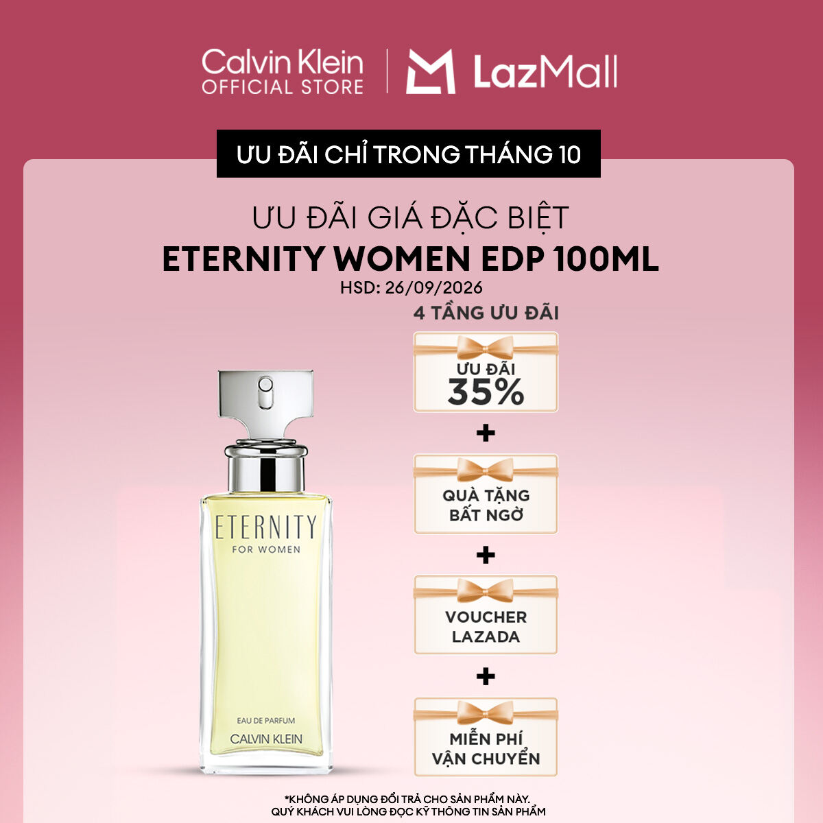 [CLEARANCE SALE] Nước Hoa Nữ Calvin Klein Eternity Women EDP 100ml