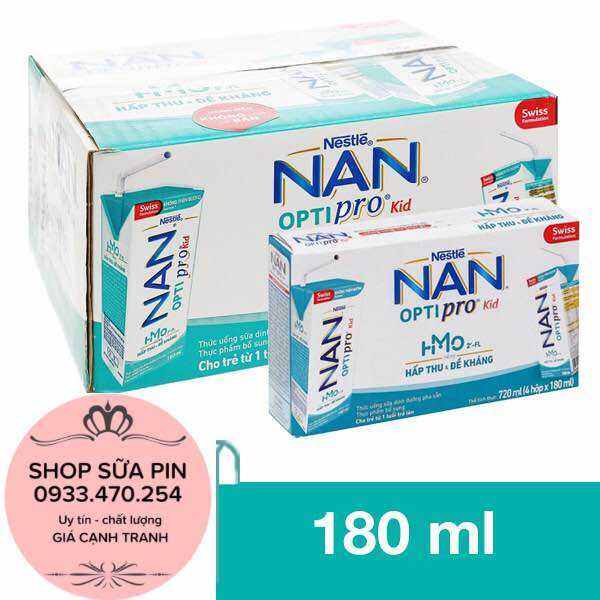 Thùng 24 hộp Sữa pha sẵn Nan Optipro kid 180ml