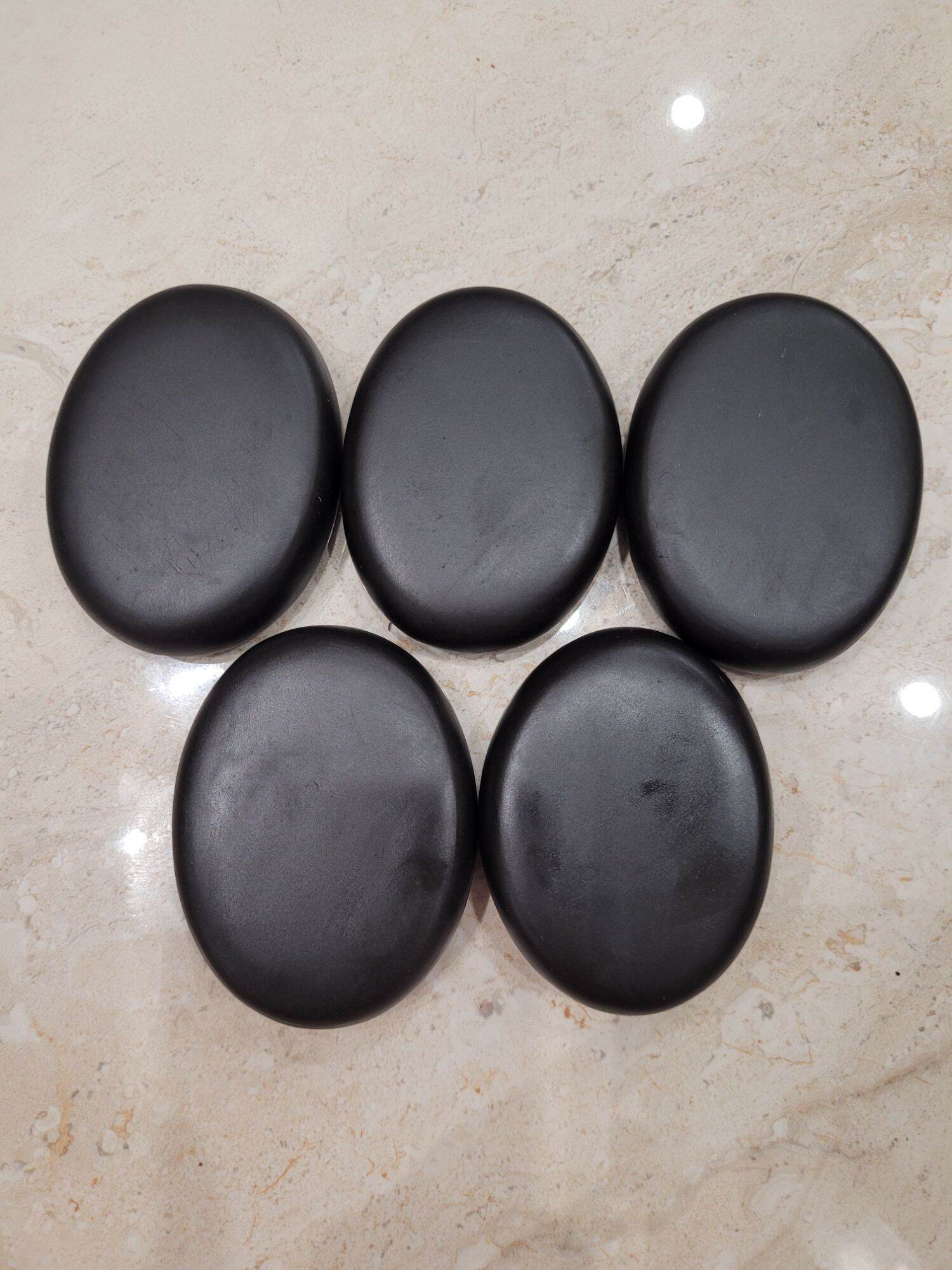 Bộ 5 viên đá oval massage nóng body, size 8cm x 6cm x 2cm