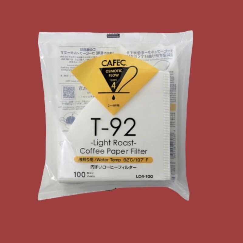 Giấy lọc cà-phê v60 cafec | t-92 light-roast paper filter, 100 pcs/pack