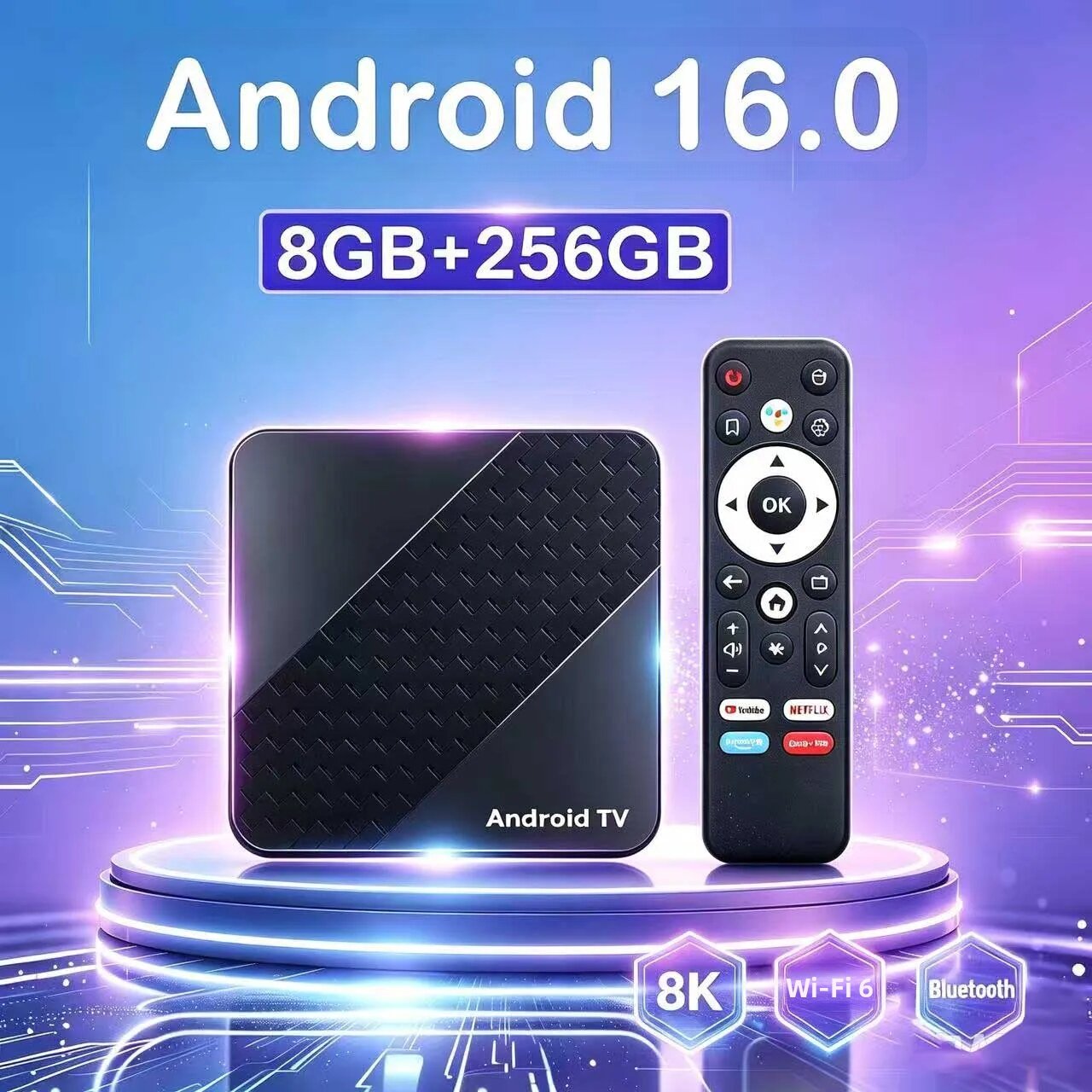 Hộp Giải Mã Truyền Hình Android 16 TV Box X10 RK3518 4K Với Wifi6 Kép, RAM 4GB/8GB, Bộ Nhớ 64GB/128GB/256GB, Hỗ Trợ Google Assistant, HDMI 2.1