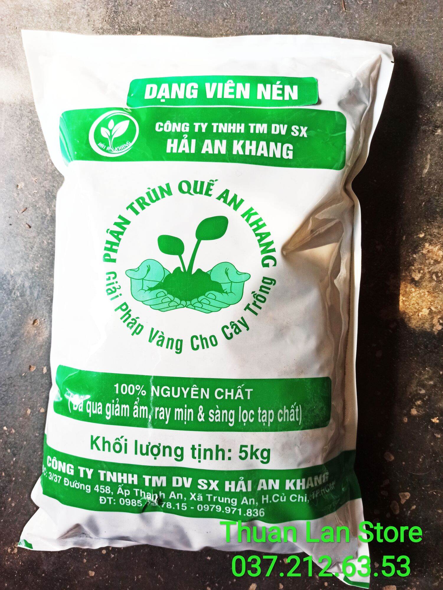 Gói 5kg phân trùn quế dạng nén viên cao cấp giàu dinh dưỡng