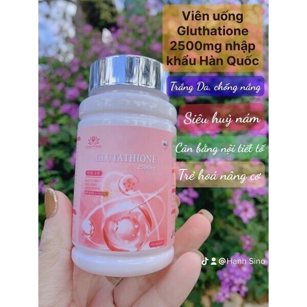 Viên uống trắng da Glutathione 2500mg săn chắc và chống nắng