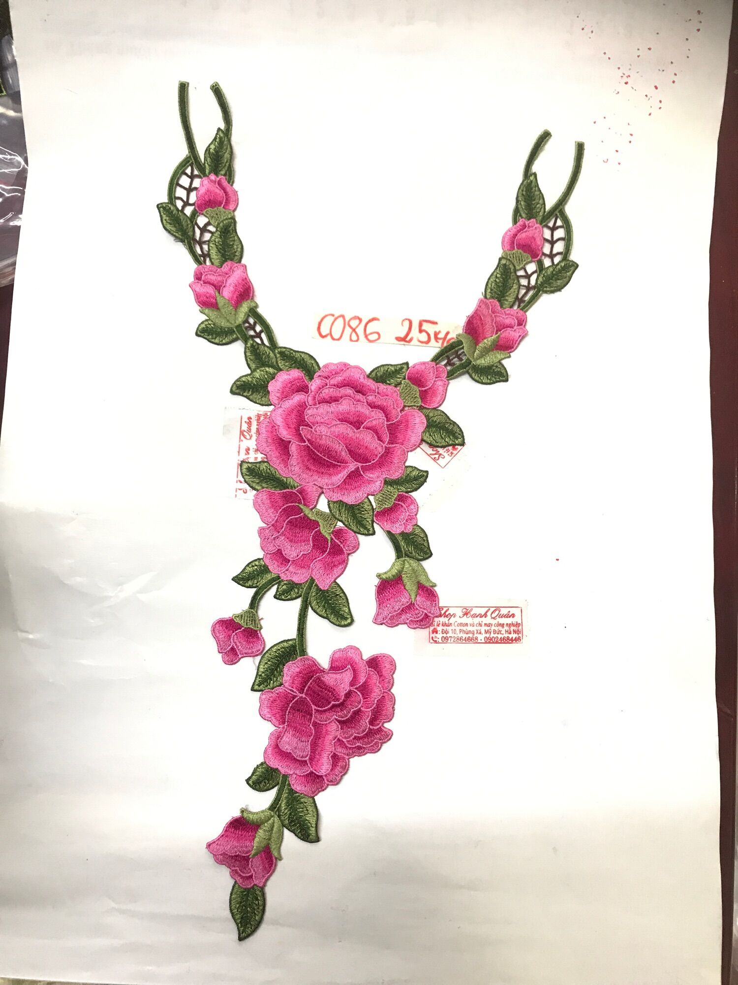 Cổ thêu hoa mã co86