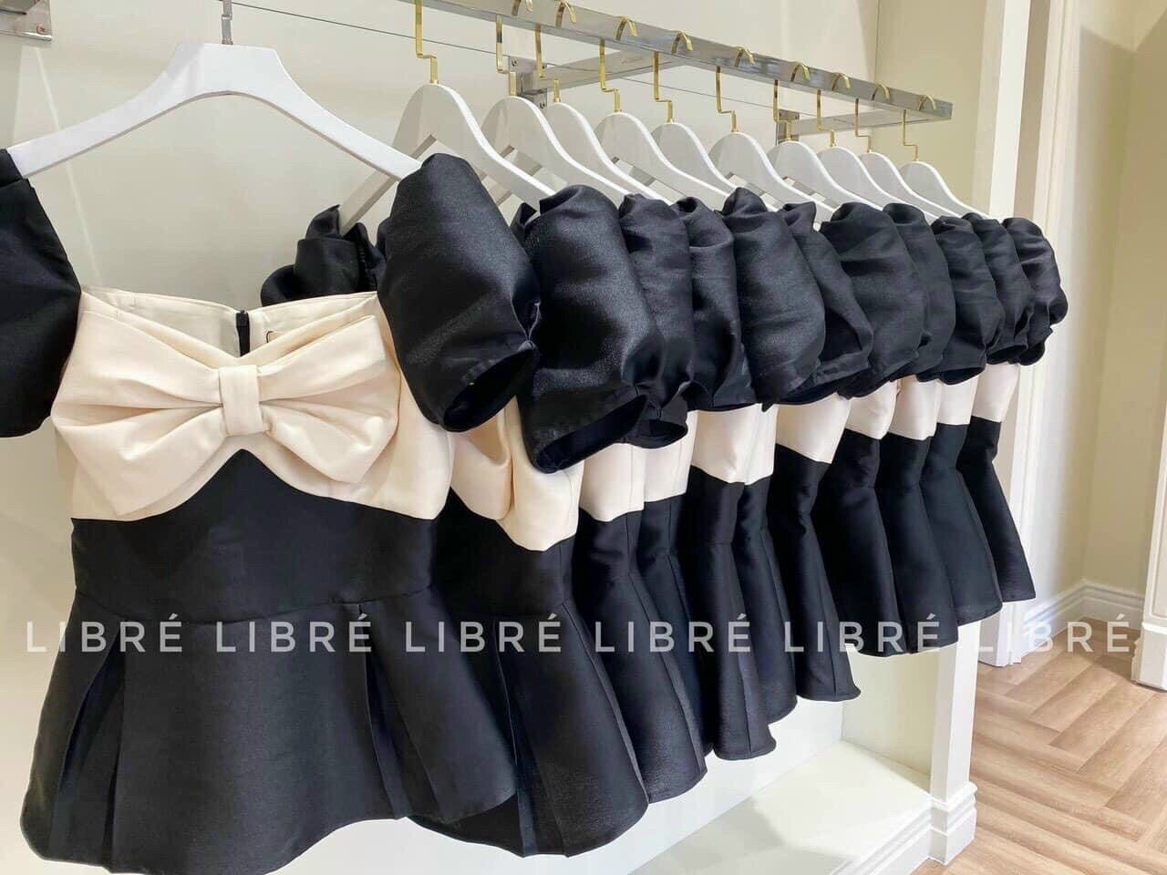 (Shop Táo Đỏ Bigsize 50kg-90kg) Áo kiểu peplum đính nơ tay phồng - AK001
