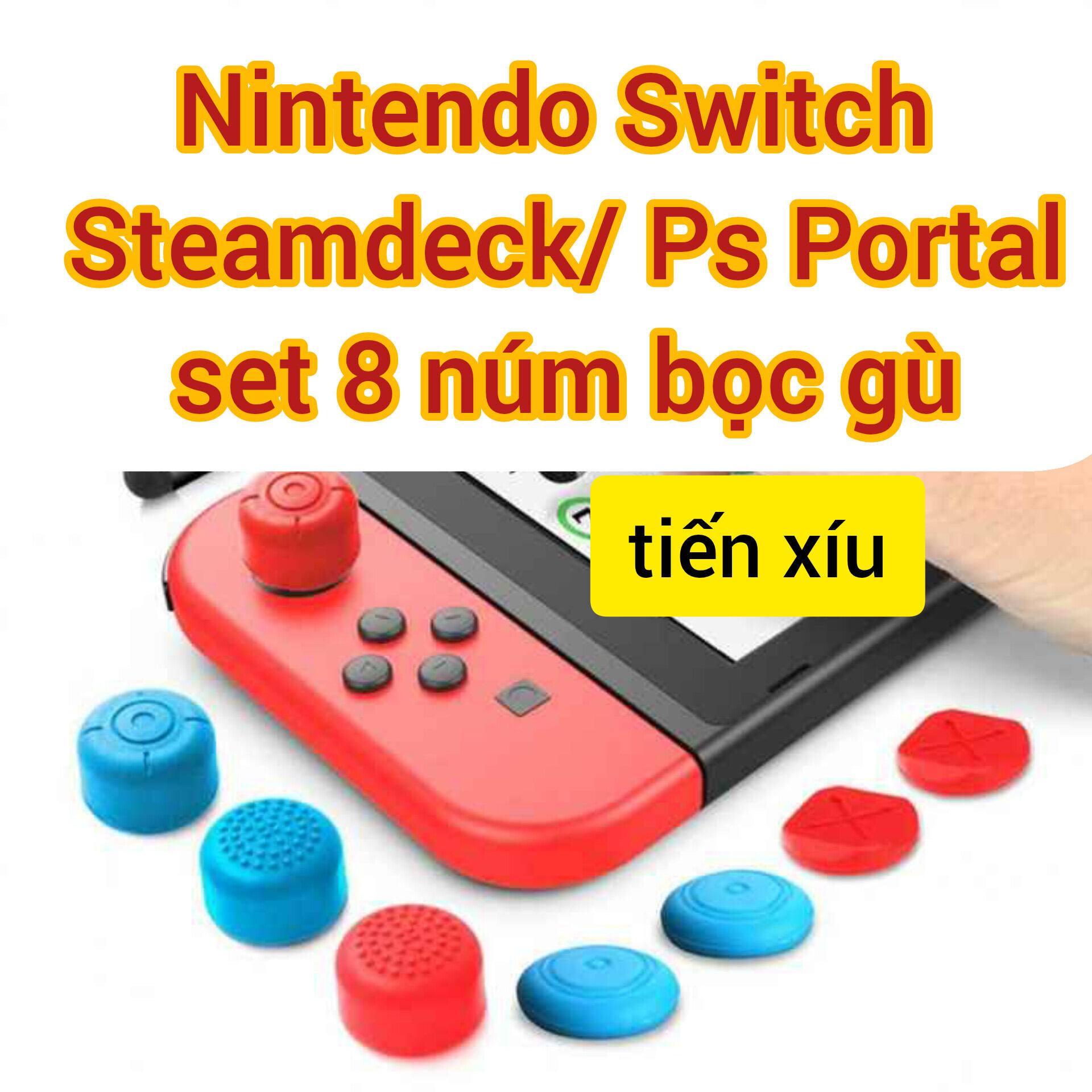 Bộ 8 núm bọc Nintendo Switch / Ps portal / Steamdeck núm chụp bảo vệ cần analog tay cầm game bộ 8 núm bọc gù