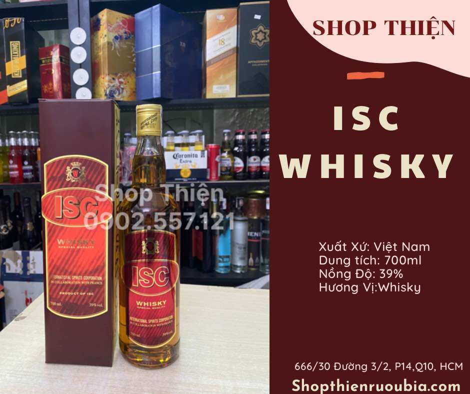 Isc whisky việt nam 39% 700ml