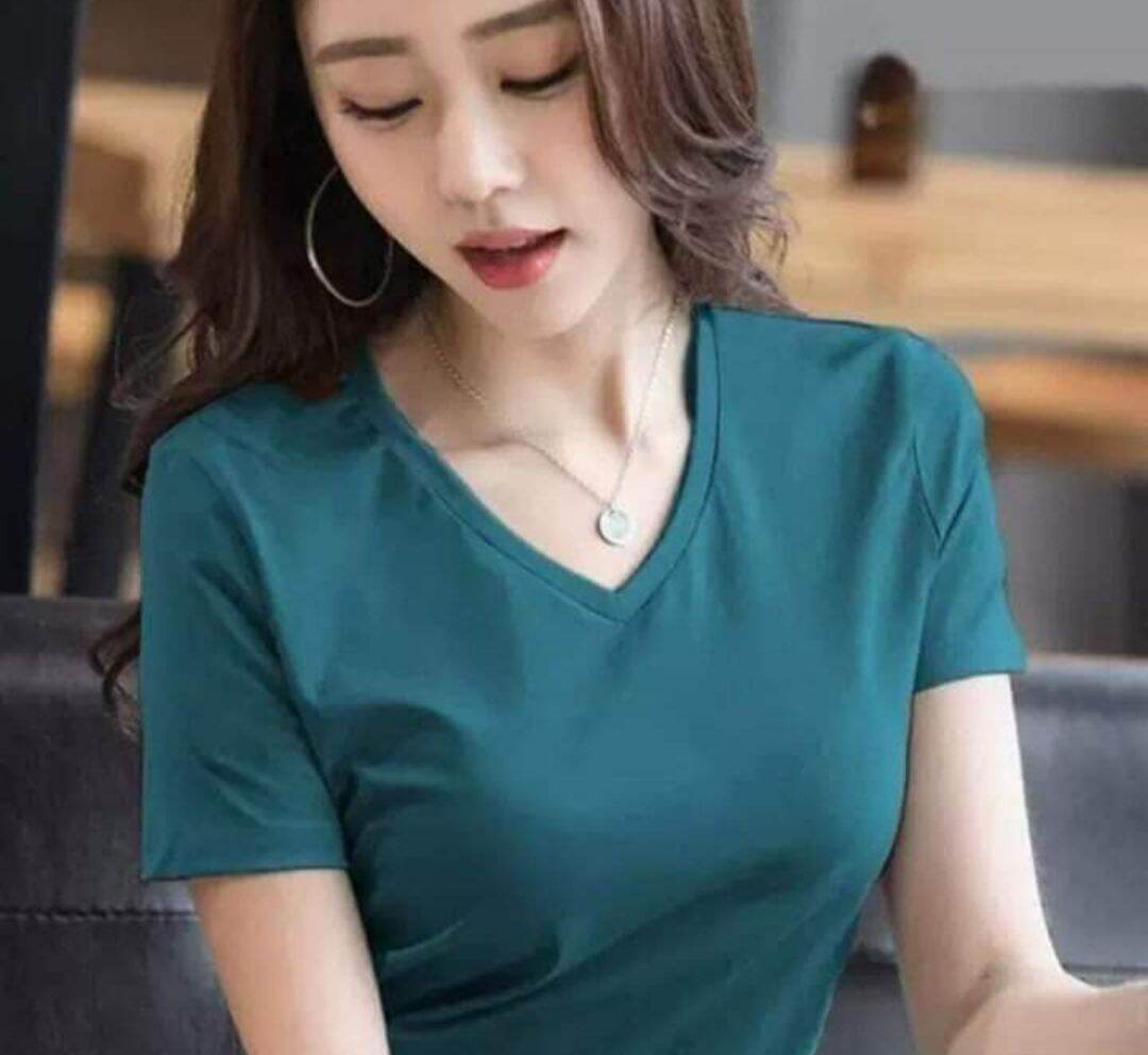 [HCM]Áo Thun cổ tim nữ
