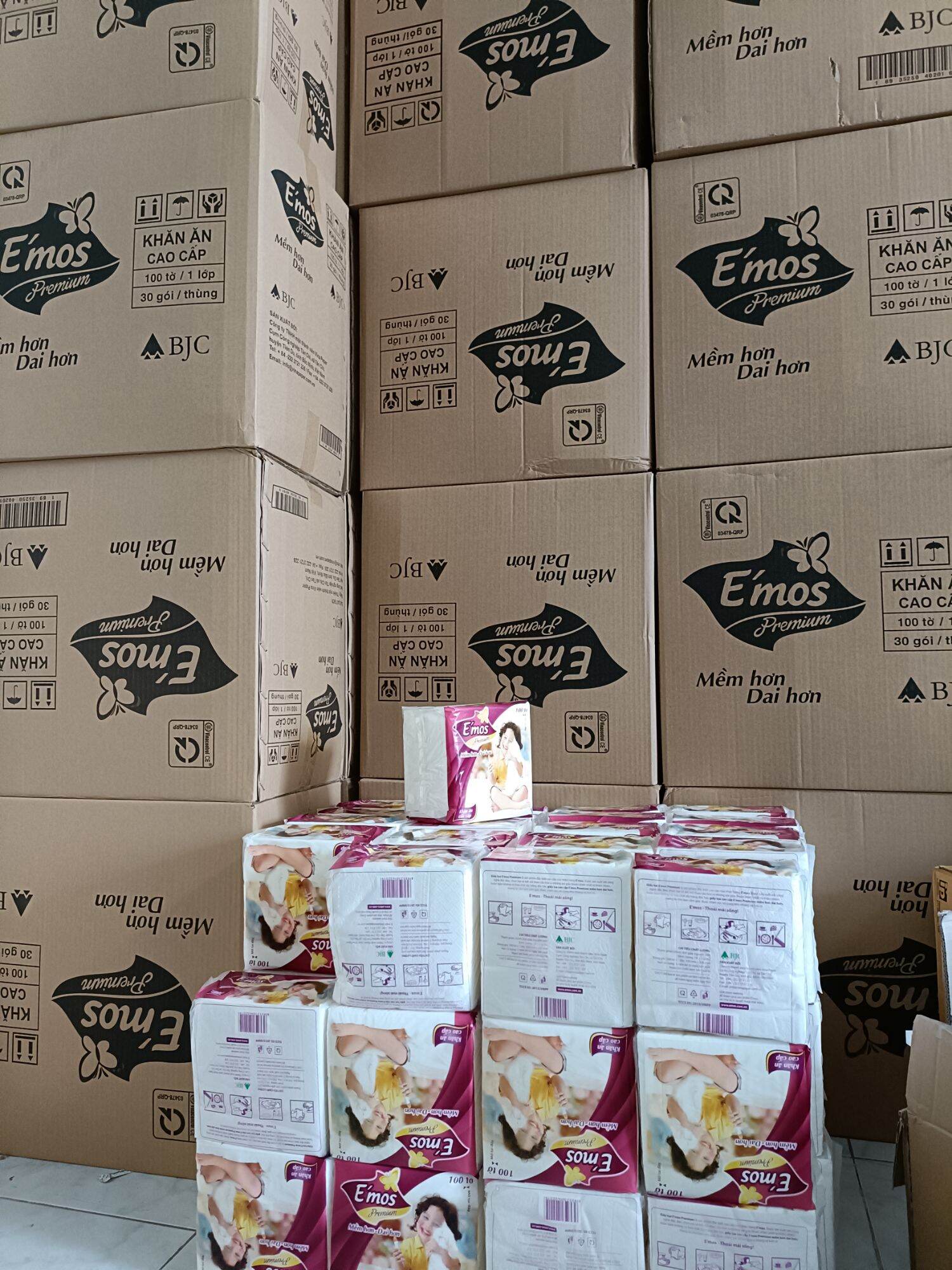COMBO 5 GÓI KHĂN GIẤY EMOS LOẠI LỚN 33* 33
