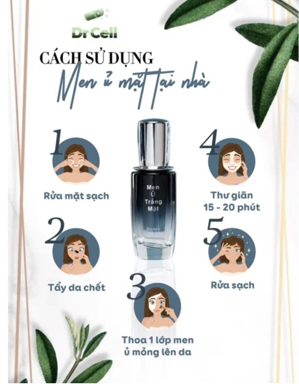 Men ủ trắng da mặt Dr cell