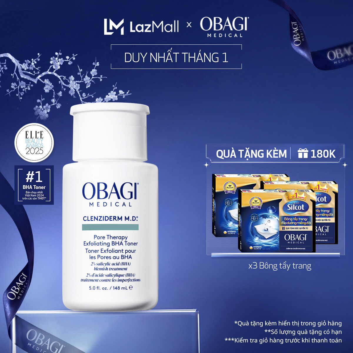  Toner BHA tẩy tế bào chết hỗ trợ giảm mụn CLENZIDERM M.D.  Pore Therapy Exfoliating BHA Toner 